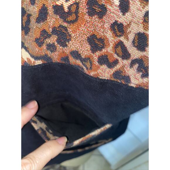 AJ Vintage Leather Fabric Vest Animal Print 90s Size Small Excellent Condition - Picture 10 of 10